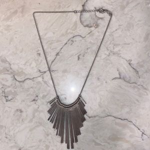 Silver tiered dangle necklace